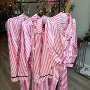 Pink Striped Pajama Set of 4